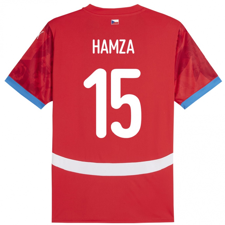 Damen Fußball Tschechien Jiri Hamza #15 Rot Heimtrikot Trikot 24-26 T-Shirt Luxemburg