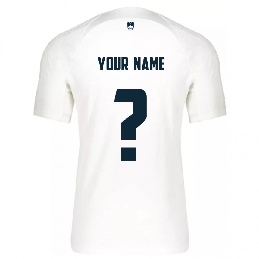 Damen Fußball Slowenien Ihren Namen #0 Weiß Heimtrikot Trikot 24-26 T-Shirt Luxemburg