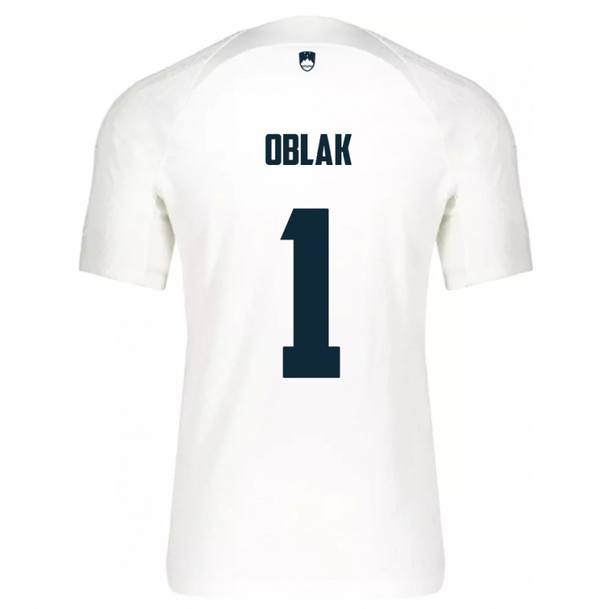 Damen Fußball Slowenien Jan Oblak #1 Weiß Heimtrikot Trikot 24-26 T-Shirt Luxemburg