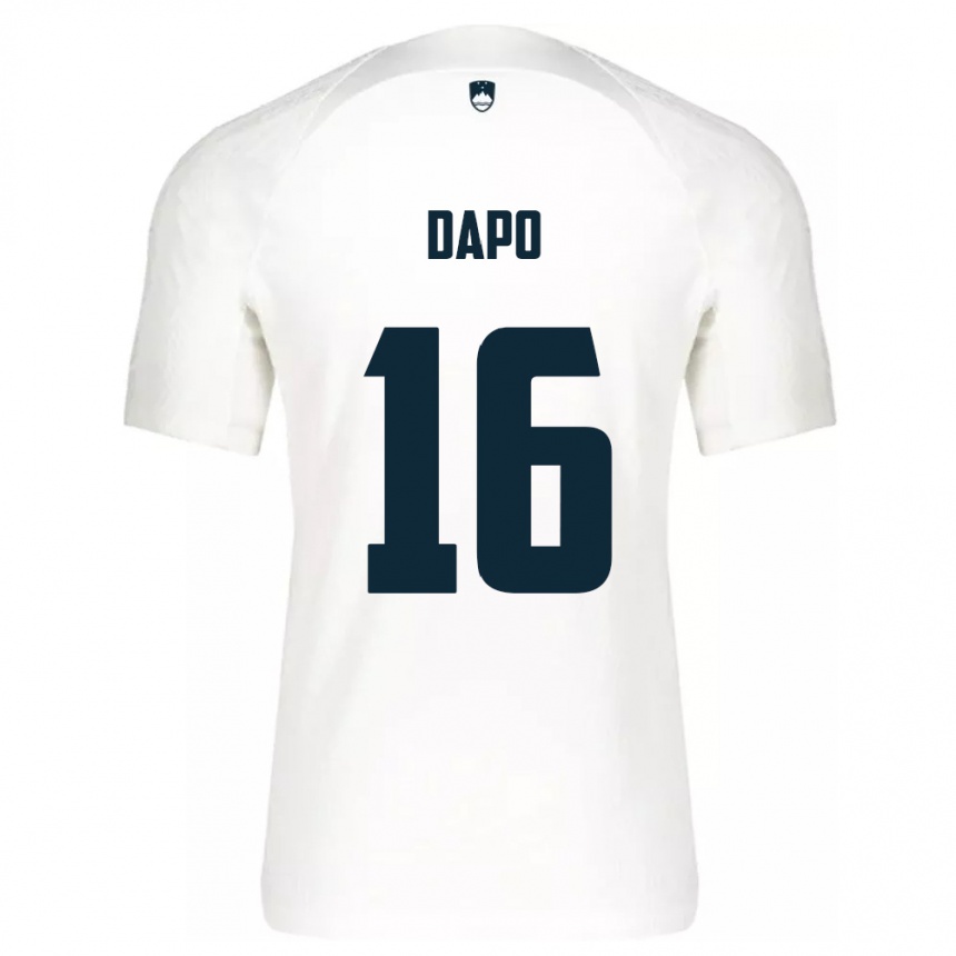 Damen Fußball Slowenien Jan Dapo #16 Weiß Heimtrikot Trikot 24-26 T-Shirt Luxemburg