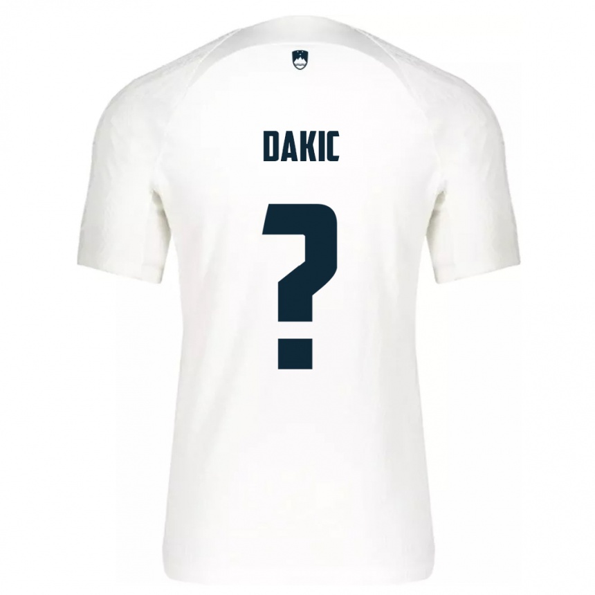 Damen Fußball Slowenien Luka Dakic #0 Weiß Heimtrikot Trikot 24-26 T-Shirt Luxemburg