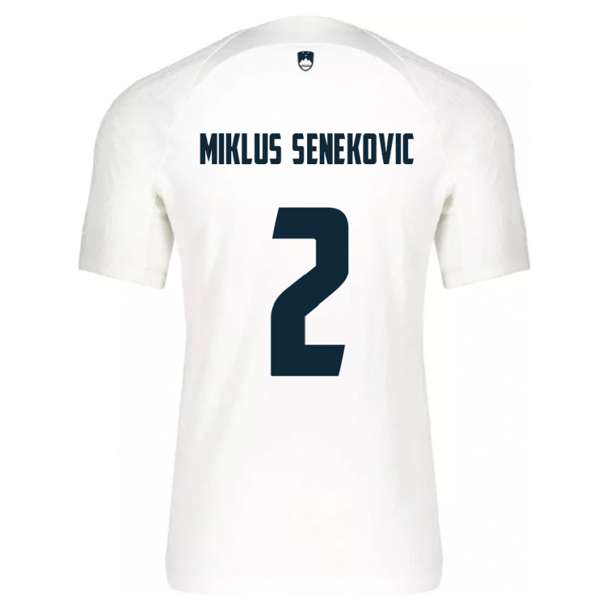 Damen Fußball Slowenien Gal Miklus Senekovic #2 Weiß Heimtrikot Trikot 24-26 T-Shirt Luxemburg