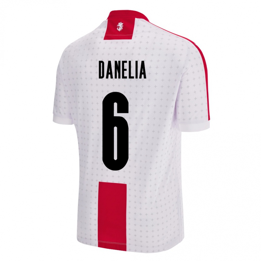 Damen Fußball Georgien Natia Danelia #6 Weiß Heimtrikot Trikot 24-26 T-Shirt Luxemburg