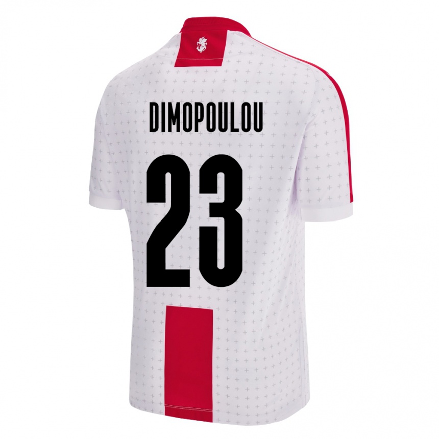Damen Fußball Georgien Salomi Dimopoulou #23 Weiß Heimtrikot Trikot 24-26 T-Shirt Luxemburg