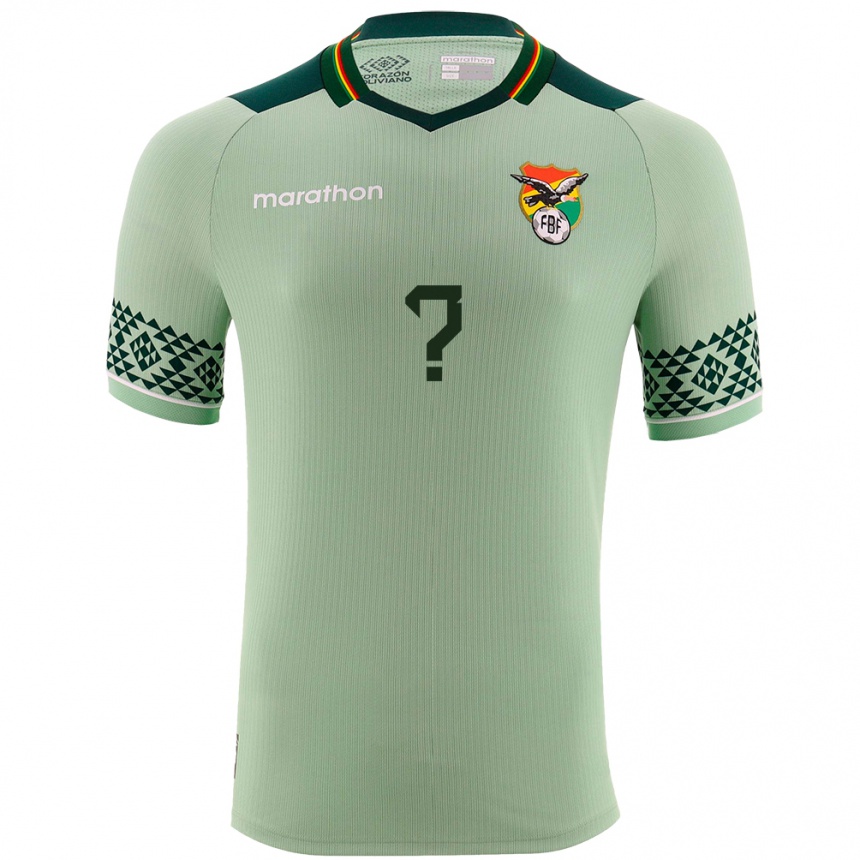 Damen Fußball Bolivien Ihren Namen #0 Hellgrün Heimtrikot Trikot 24-26 T-Shirt Luxemburg