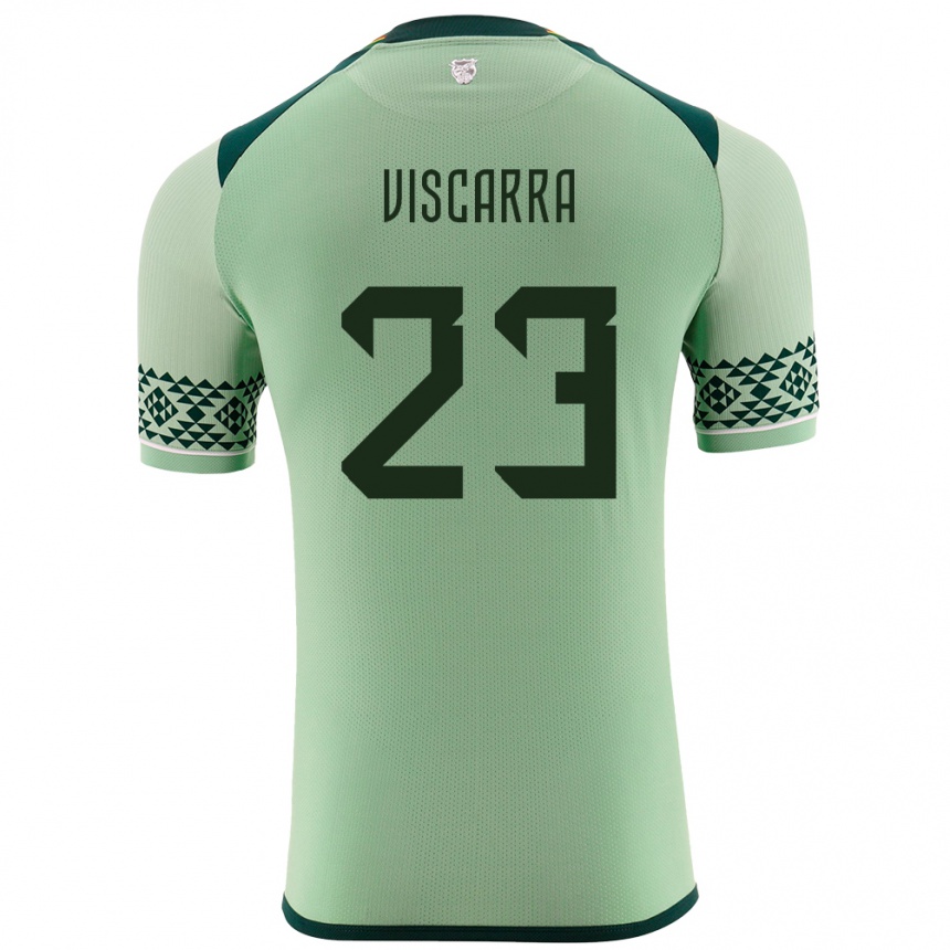 Damen Fußball Bolivien Guillermo Viscarra #23 Hellgrün Heimtrikot Trikot 24-26 T-Shirt Luxemburg