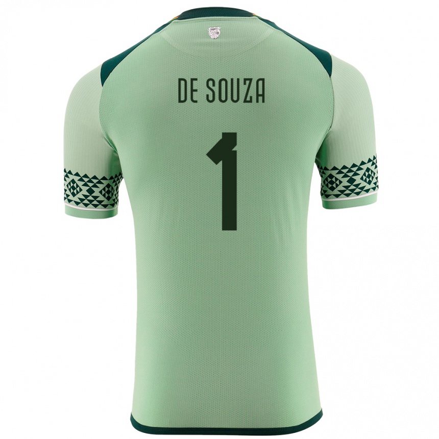 Damen Fußball Bolivien Victor De Souza #1 Hellgrün Heimtrikot Trikot 24-26 T-Shirt Luxemburg