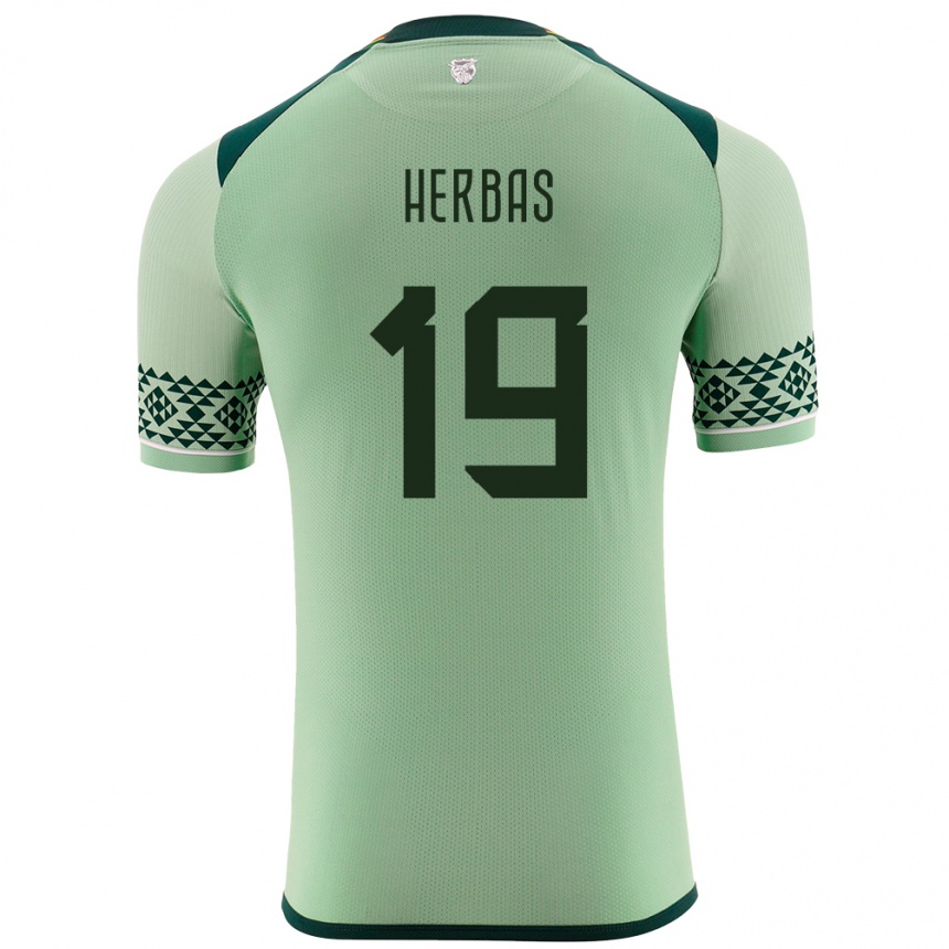 Damen Fußball Bolivien Alan Herbas #19 Hellgrün Heimtrikot Trikot 24-26 T-Shirt Luxemburg