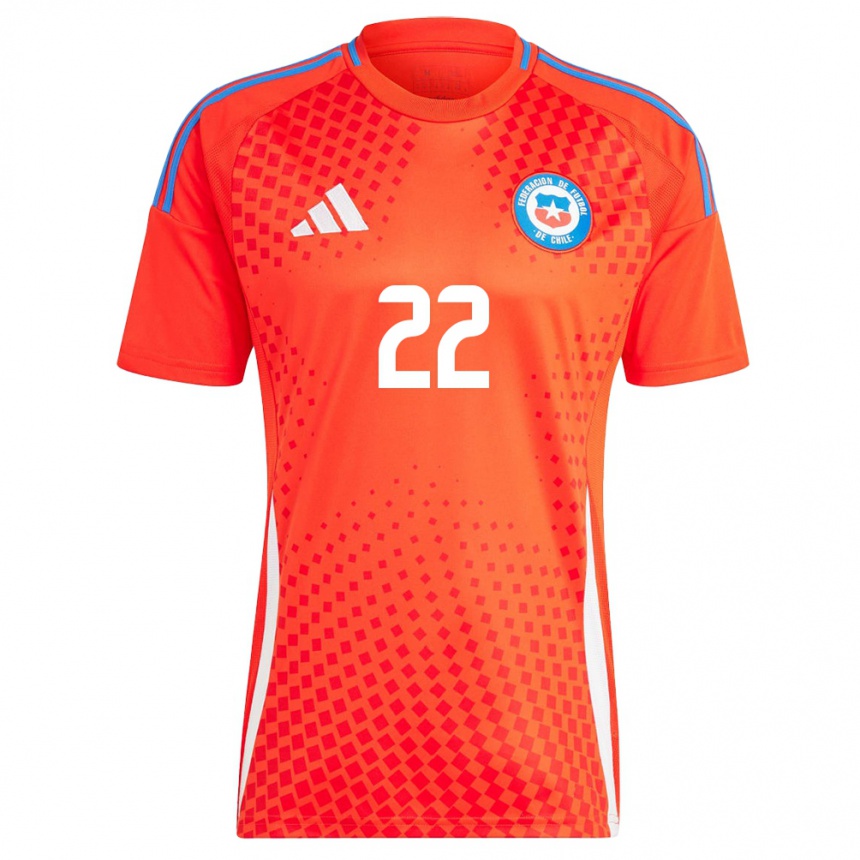 Damen Fußball Chile Agustina Heyermann #22 Rot Heimtrikot Trikot 24-26 T-Shirt Luxemburg