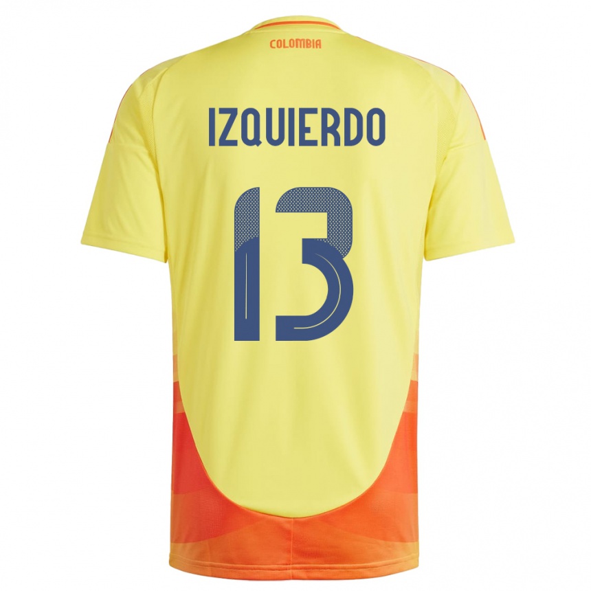 Damen Fußball Kolumbien Ilana Izquierdo #13 Gelb Heimtrikot Trikot 24-26 T-Shirt Luxemburg