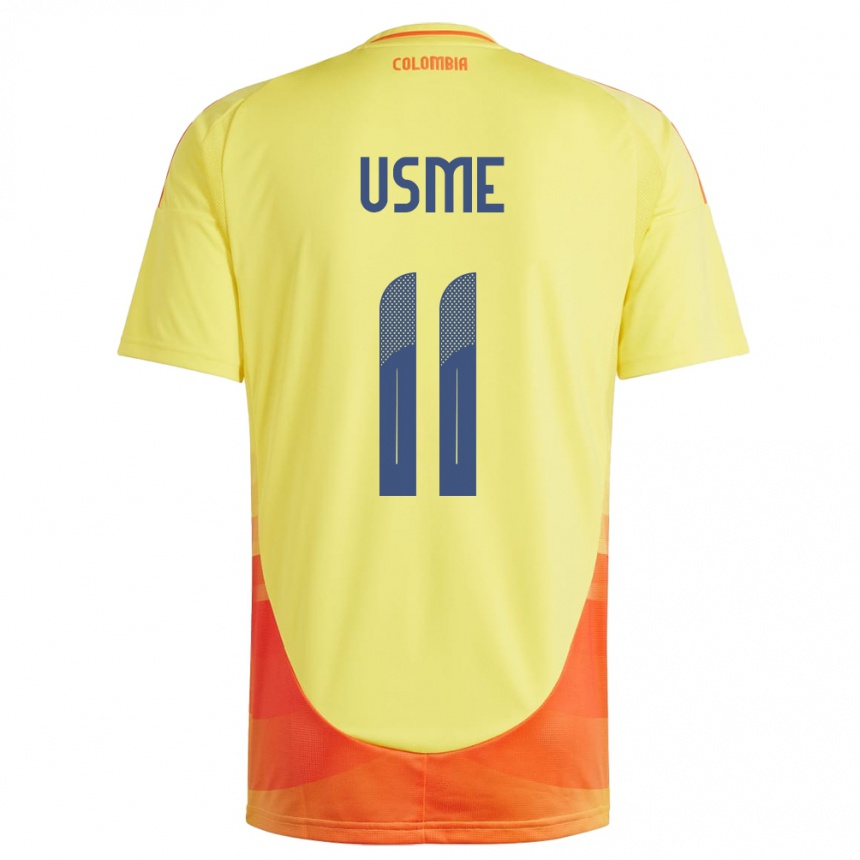 Damen Fußball Kolumbien Catalina Usme #11 Gelb Heimtrikot Trikot 24-26 T-Shirt Luxemburg