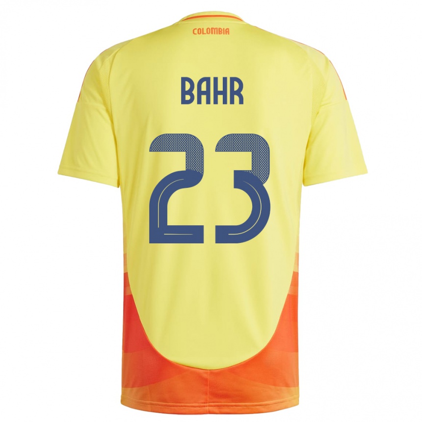 Damen Fußball Kolumbien Elexa Bahr #23 Gelb Heimtrikot Trikot 24-26 T-Shirt Luxemburg