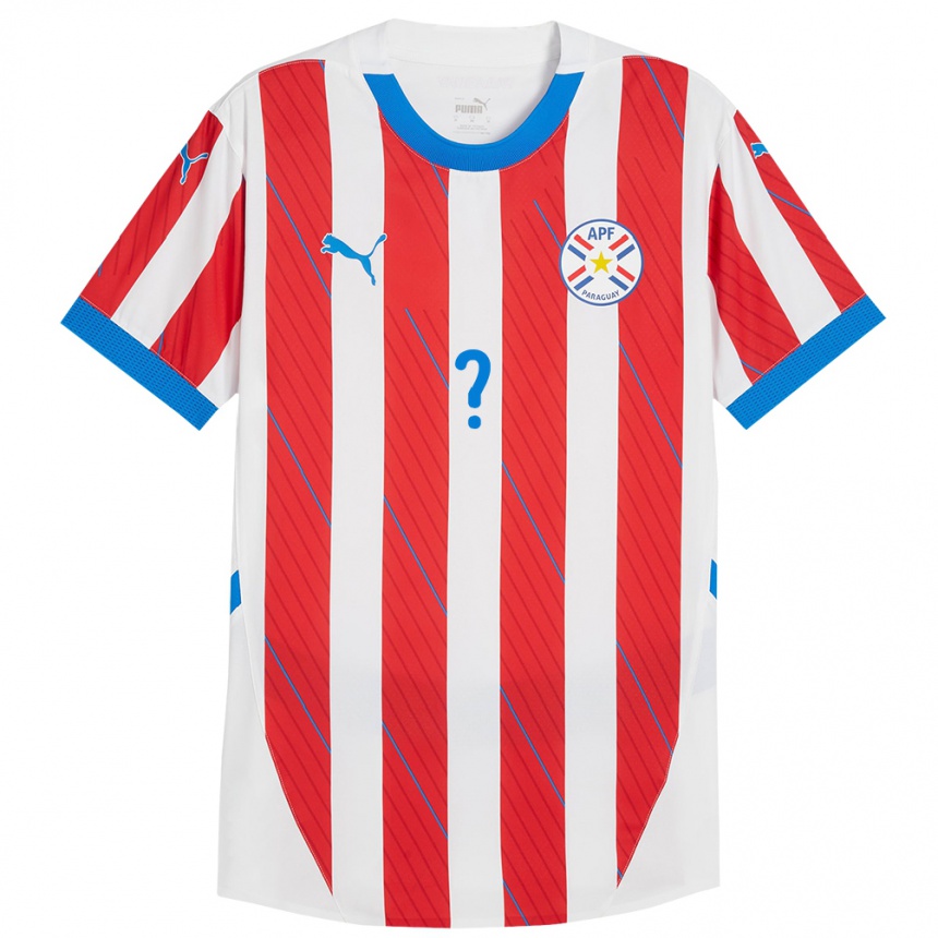 Damen Fußball Paraguay Orlando Colmán #0 Weiß Rot Heimtrikot Trikot 24-26 T-Shirt Luxemburg