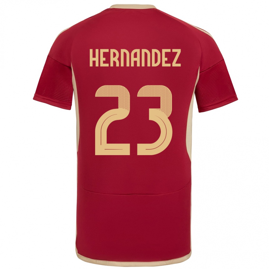 Damen Fußball Venezuela Luifer Hernández #23 Burgund Heimtrikot Trikot 24-26 T-Shirt Luxemburg