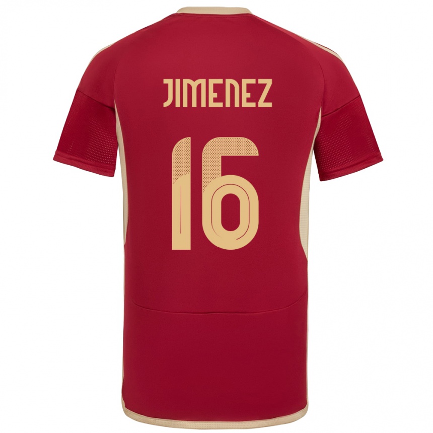 Damen Fußball Venezuela Néstor Jiménez #16 Burgund Heimtrikot Trikot 24-26 T-Shirt Luxemburg