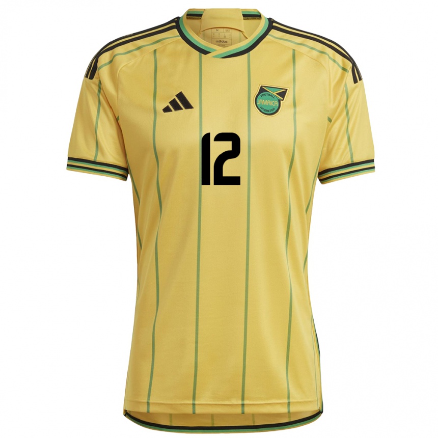 Damen Fußball Jamaika Tyrese Gowe #12 Gelb Heimtrikot Trikot 24-26 T-Shirt Luxemburg
