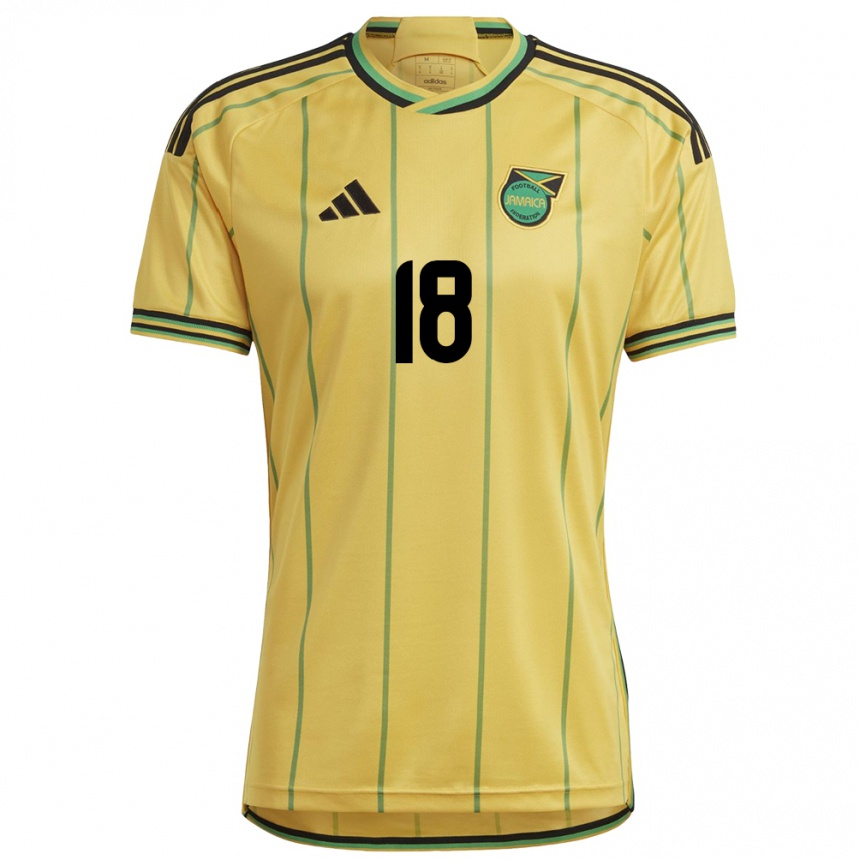 Damen Fußball Jamaika Romario Williams #18 Gelb Heimtrikot Trikot 24-26 T-Shirt Luxemburg