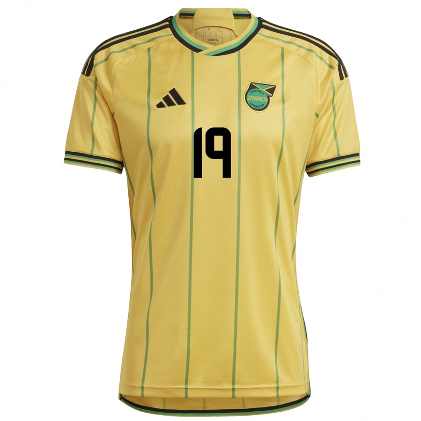 Damen Fußball Jamaika Jamal Lowe #19 Gelb Heimtrikot Trikot 24-26 T-Shirt Luxemburg