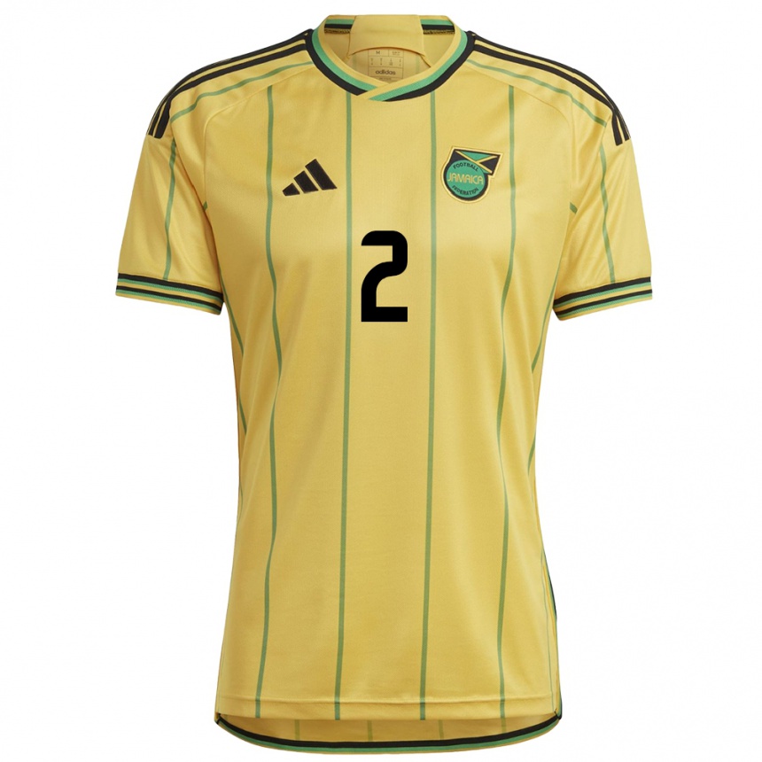 Damen Fußball Jamaika Dexter Lembikisa #2 Gelb Heimtrikot Trikot 24-26 T-Shirt Luxemburg