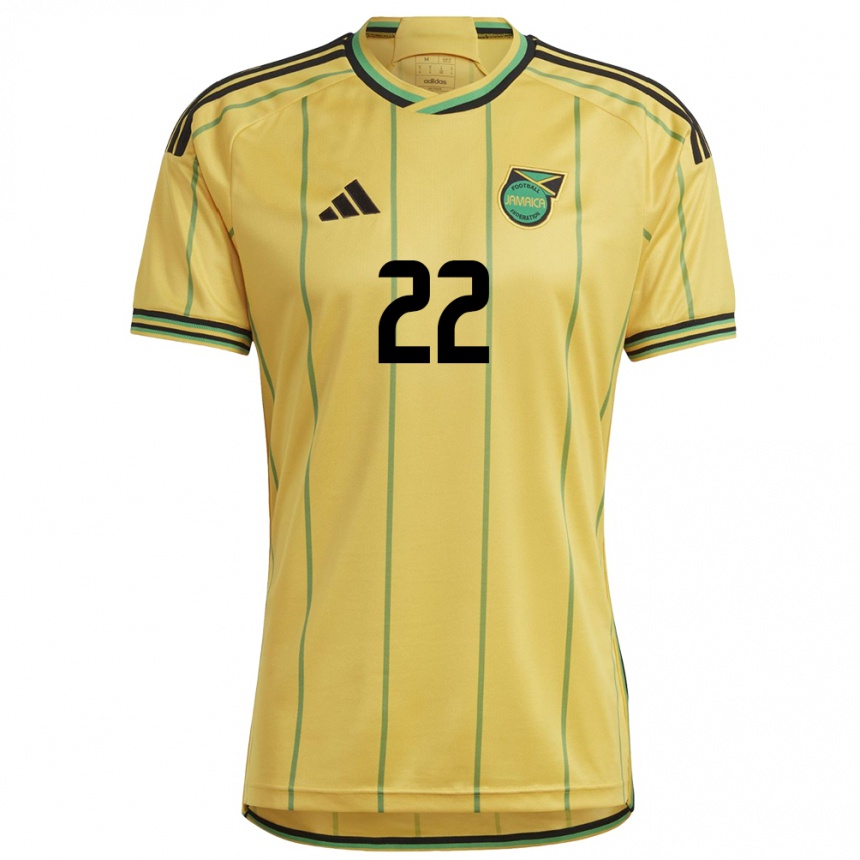 Damen Fußball Jamaika Shanise Foster #22 Gelb Heimtrikot Trikot 24-26 T-Shirt Luxemburg