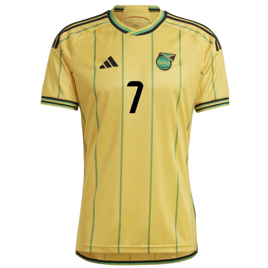 Damen Fußball Jamaika Robino Gordon #7 Gelb Heimtrikot Trikot 24-26 T-Shirt Luxemburg
