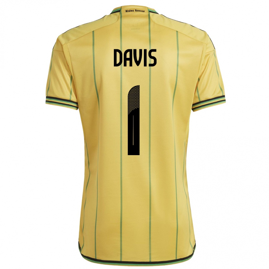 Damen Fußball Jamaika Shaquan Davis #1 Gelb Heimtrikot Trikot 24-26 T-Shirt Luxemburg