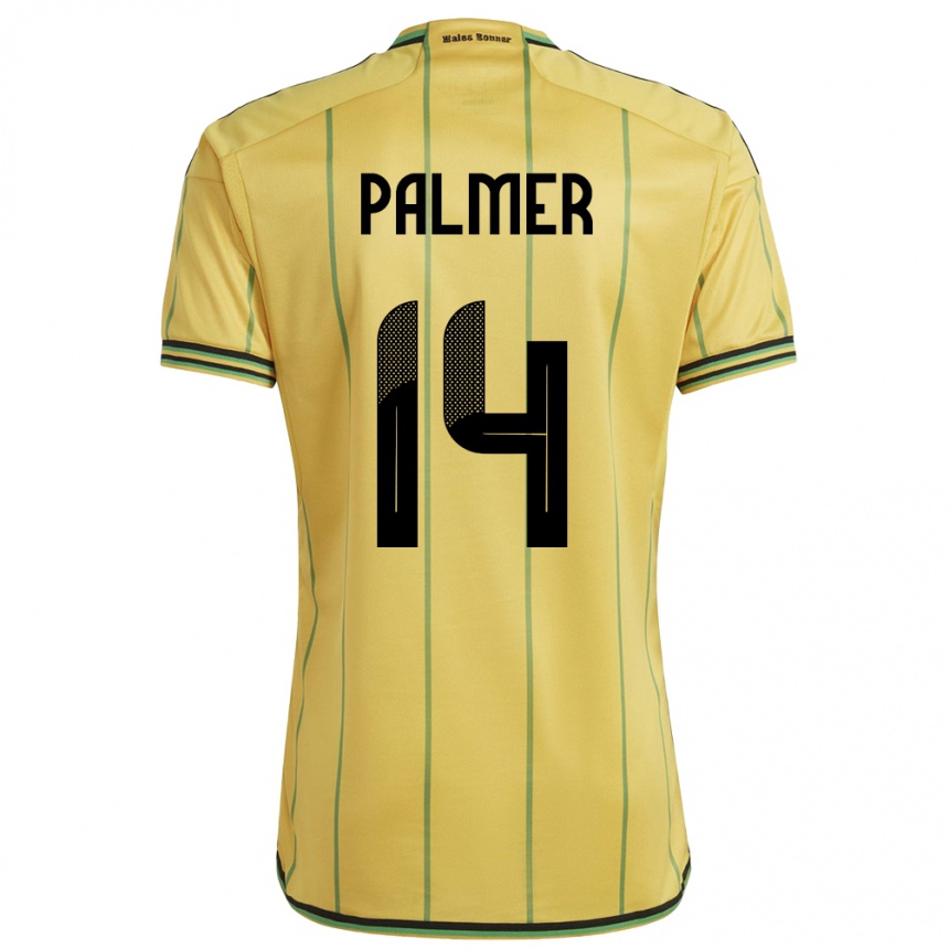 Damen Fußball Jamaika Kasey Palmer #14 Gelb Heimtrikot Trikot 24-26 T-Shirt Luxemburg