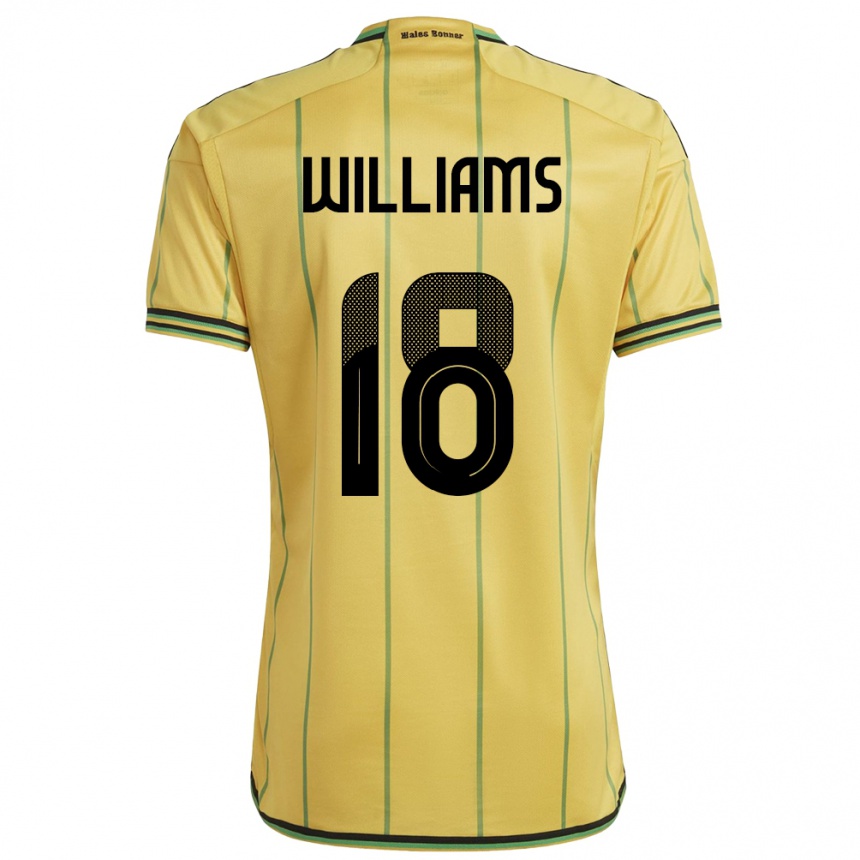 Damen Fußball Jamaika Romario Williams #18 Gelb Heimtrikot Trikot 24-26 T-Shirt Luxemburg