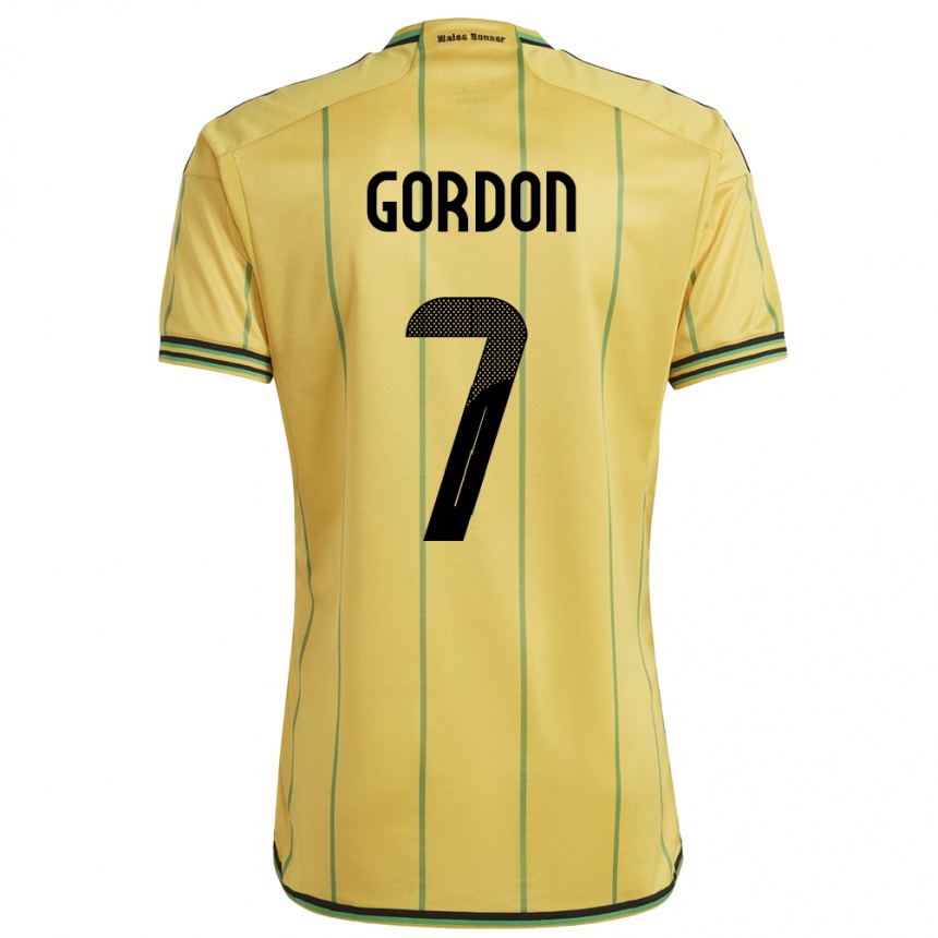Damen Fußball Jamaika Robino Gordon #7 Gelb Heimtrikot Trikot 24-26 T-Shirt Luxemburg