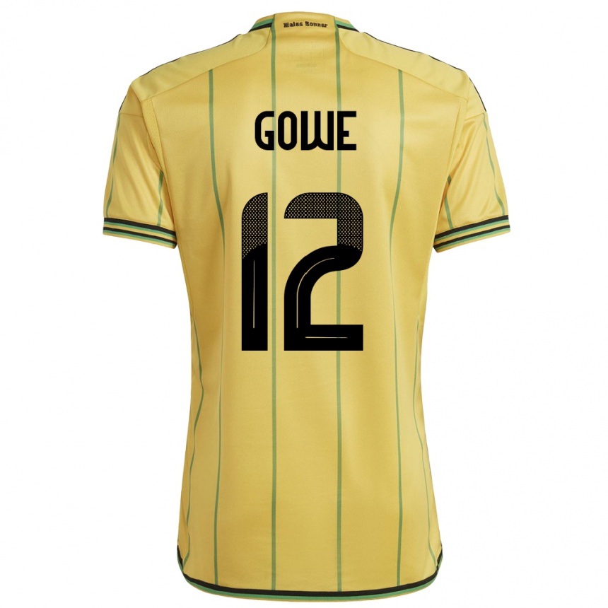 Damen Fußball Jamaika Tyrese Gowe #12 Gelb Heimtrikot Trikot 24-26 T-Shirt Luxemburg