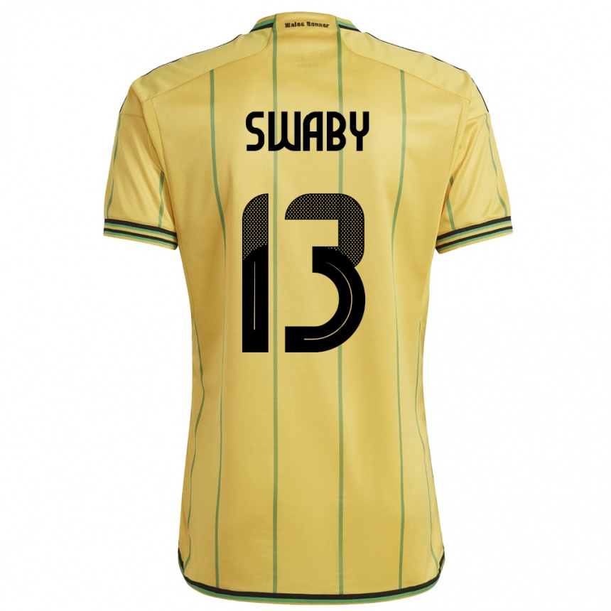Damen Fußball Jamaika Allyson Swaby #13 Gelb Heimtrikot Trikot 24-26 T-Shirt Luxemburg