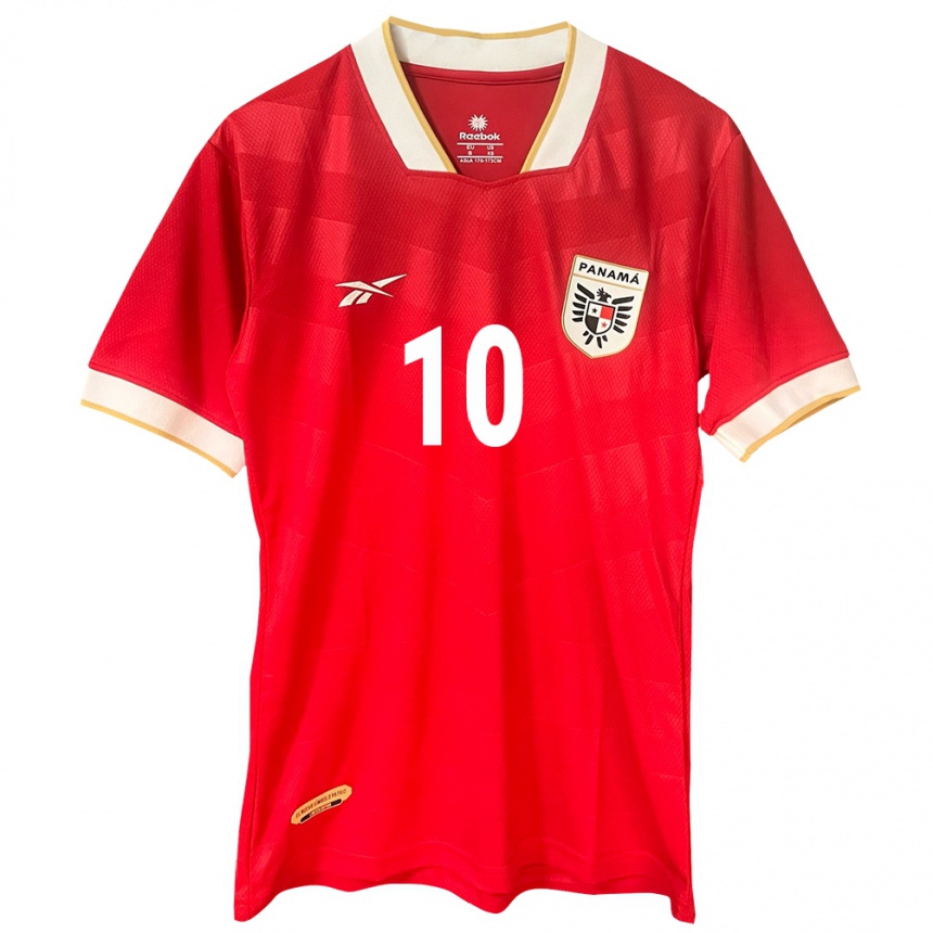 Damen Fußball Panama Yoel Bárcenas #10 Rot Heimtrikot Trikot 24-26 T-Shirt Luxemburg