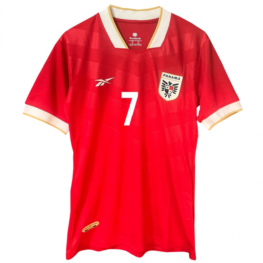 Damen Fußball Panama Emily Cedeño #7 Rot Heimtrikot Trikot 24-26 T-Shirt Luxemburg