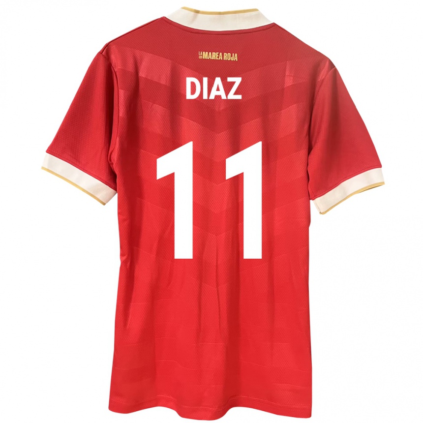 Damen Fußball Panama Ismael Díaz #11 Rot Heimtrikot Trikot 24-26 T-Shirt Luxemburg