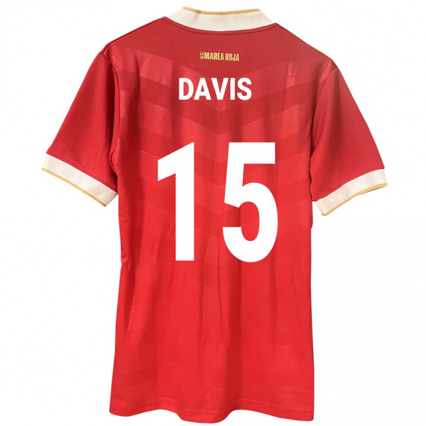 Damen Fußball Panama Éric Davis #15 Rot Heimtrikot Trikot 24-26 T-Shirt Luxemburg