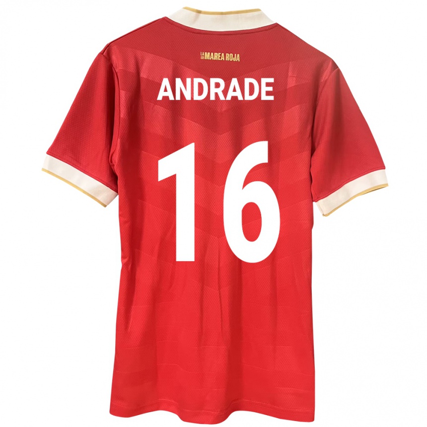 Damen Fußball Panama Andrés Andrade #16 Rot Heimtrikot Trikot 24-26 T-Shirt Luxemburg