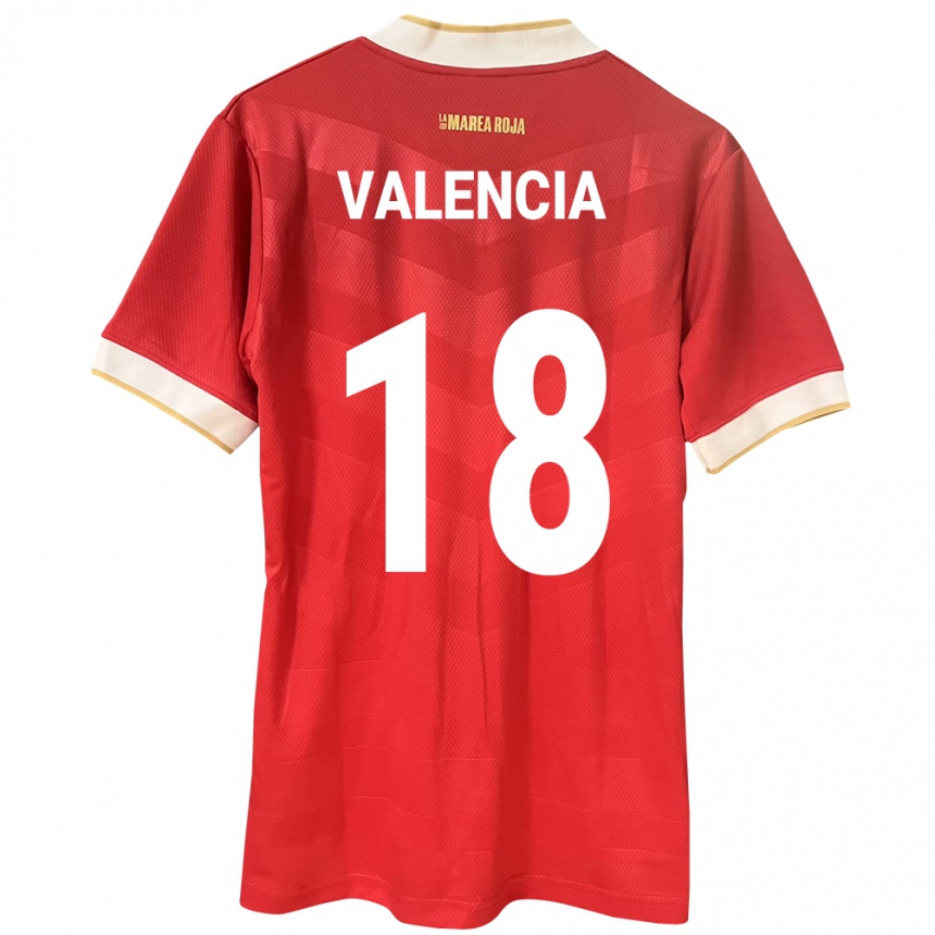 Damen Fußball Panama Omar Valencia #18 Rot Heimtrikot Trikot 24-26 T-Shirt Luxemburg
