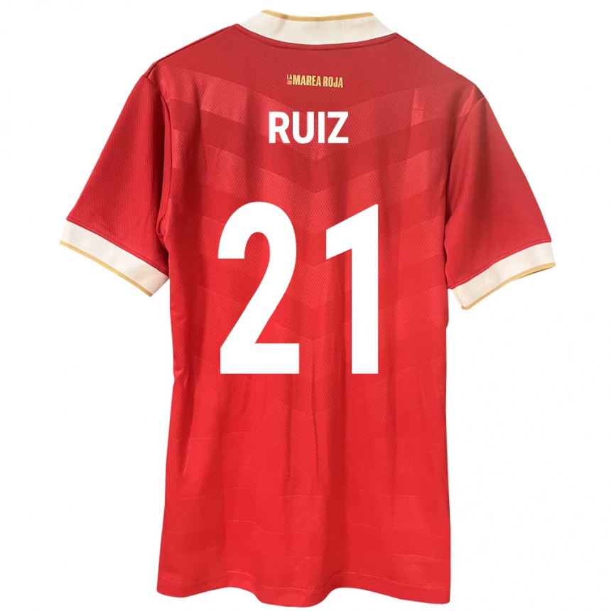 Damen Fußball Panama Alberto Ruiz #21 Rot Heimtrikot Trikot 24-26 T-Shirt Luxemburg