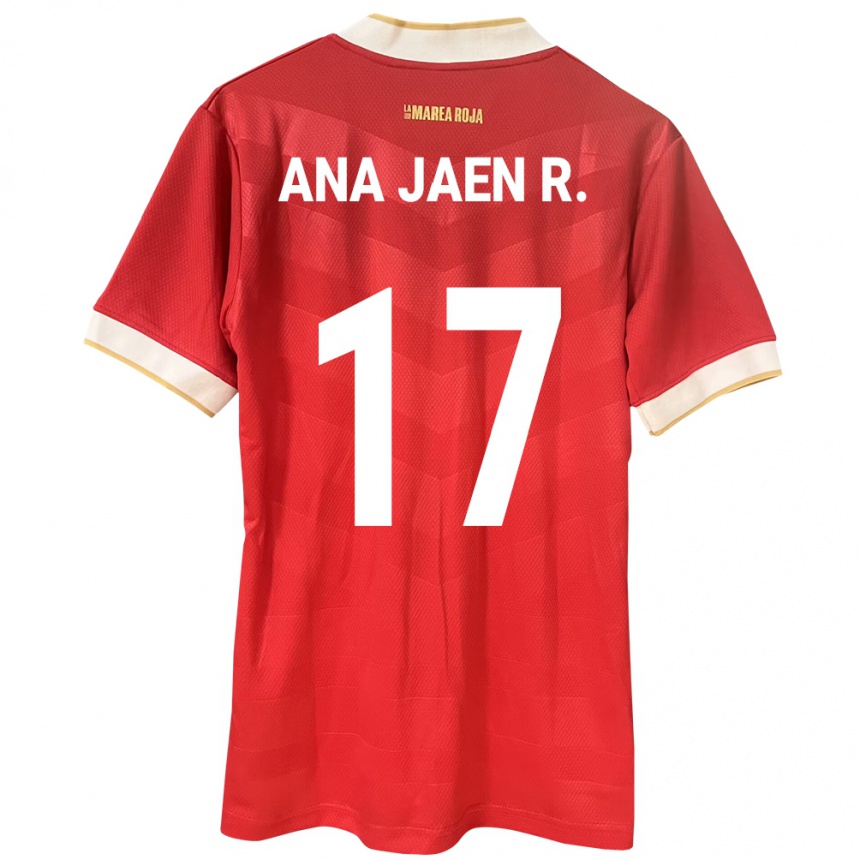 Damen Fußball Panama Ana Jaén Rodríguez #17 Rot Heimtrikot Trikot 24-26 T-Shirt Luxemburg