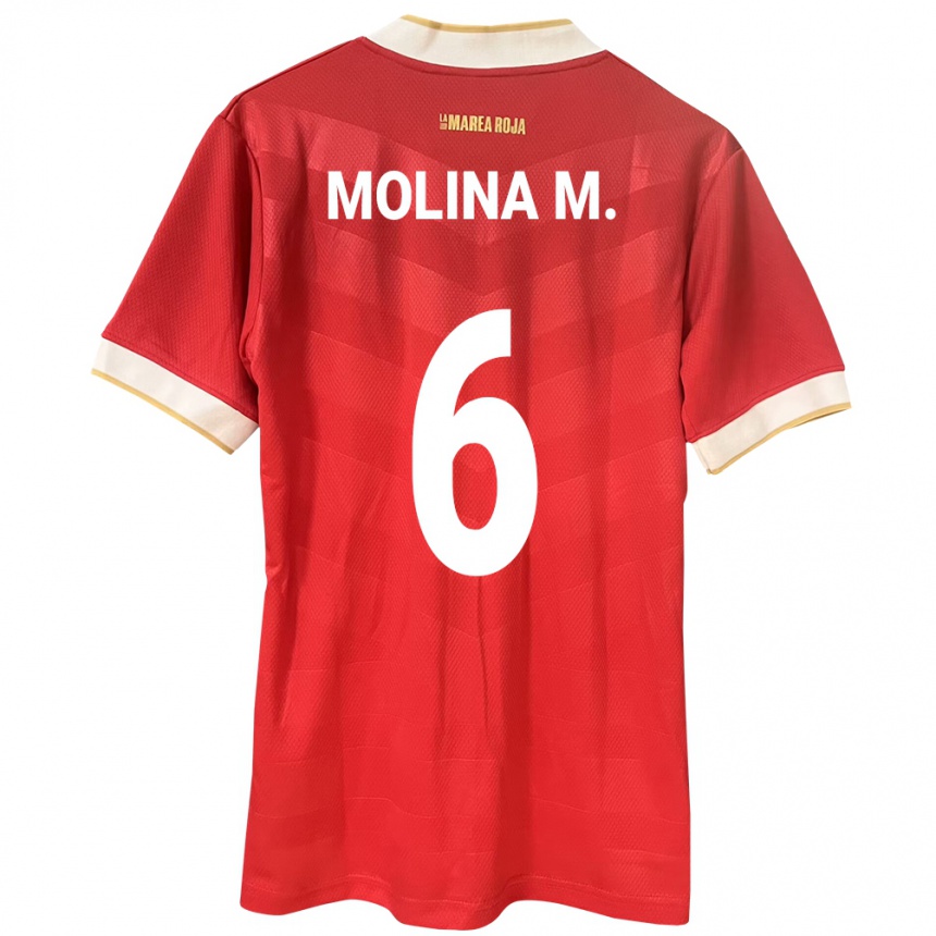 Damen Fußball Panama Mariana Molina #6 Rot Heimtrikot Trikot 24-26 T-Shirt Luxemburg