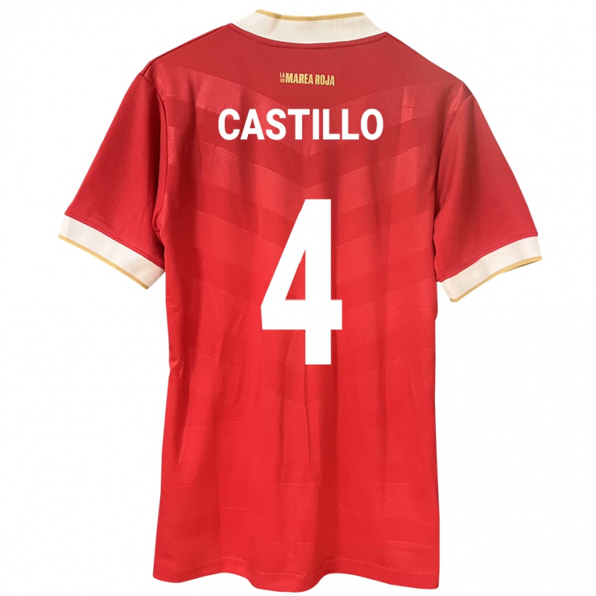 Damen Fußball Panama Katherine Castillo #4 Rot Heimtrikot Trikot 24-26 T-Shirt Luxemburg
