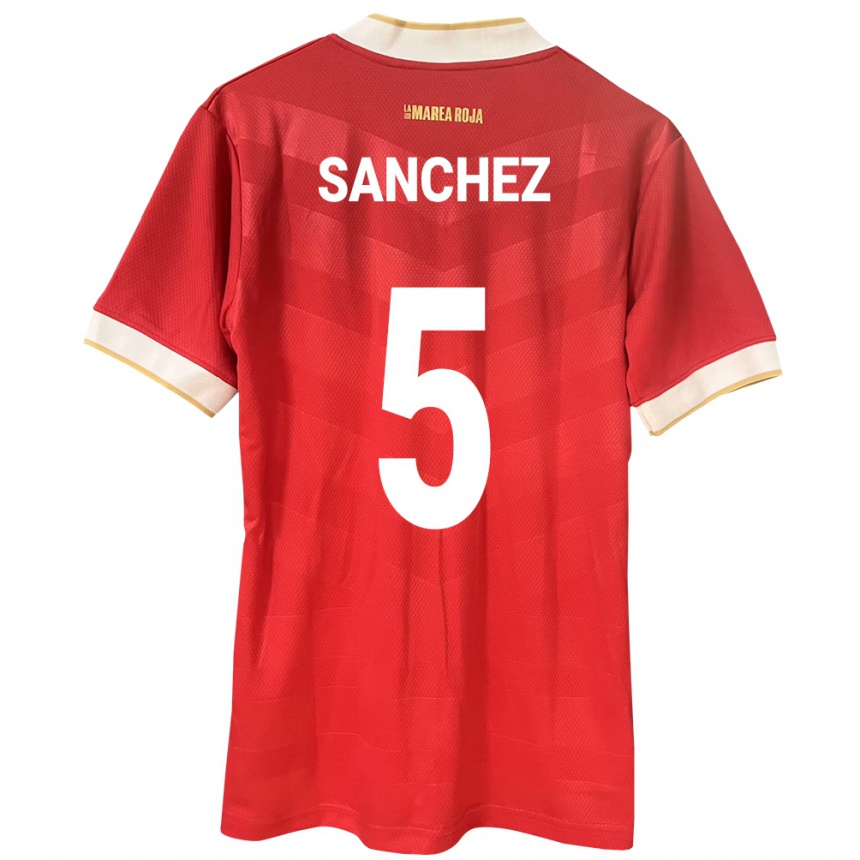 Damen Fußball Panama Leydis Sánchez #5 Rot Heimtrikot Trikot 24-26 T-Shirt Luxemburg