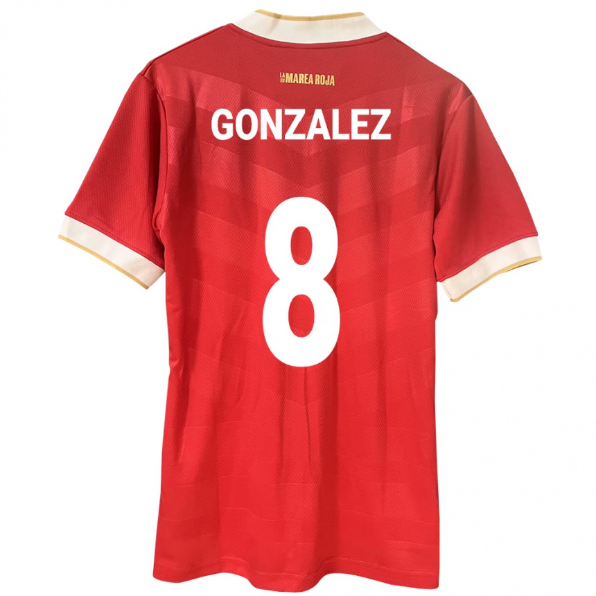 Damen Fußball Panama Schiandra González #8 Rot Heimtrikot Trikot 24-26 T-Shirt Luxemburg