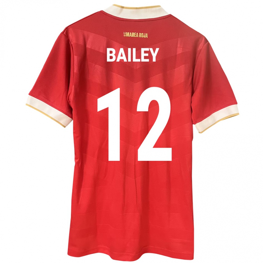 Damen Fußball Panama Yenith Bailey #12 Rot Heimtrikot Trikot 24-26 T-Shirt Luxemburg