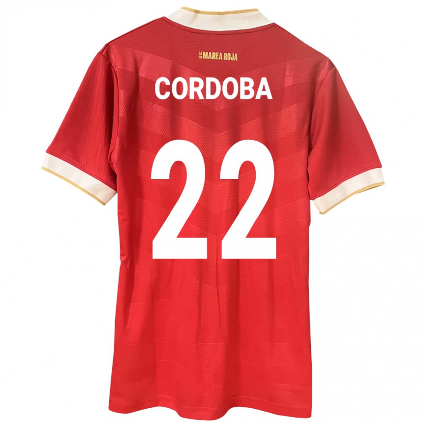 Damen Fußball Panama Farissa Córdoba #22 Rot Heimtrikot Trikot 24-26 T-Shirt Luxemburg