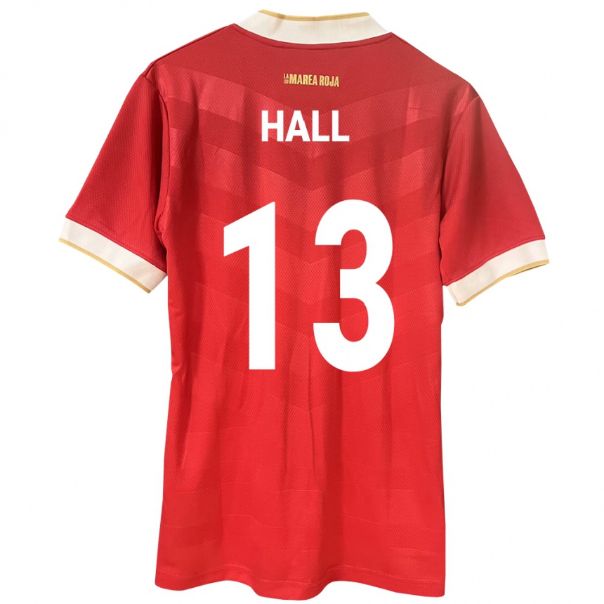 Damen Fußball Panama Gianna Hall #13 Rot Heimtrikot Trikot 24-26 T-Shirt Luxemburg