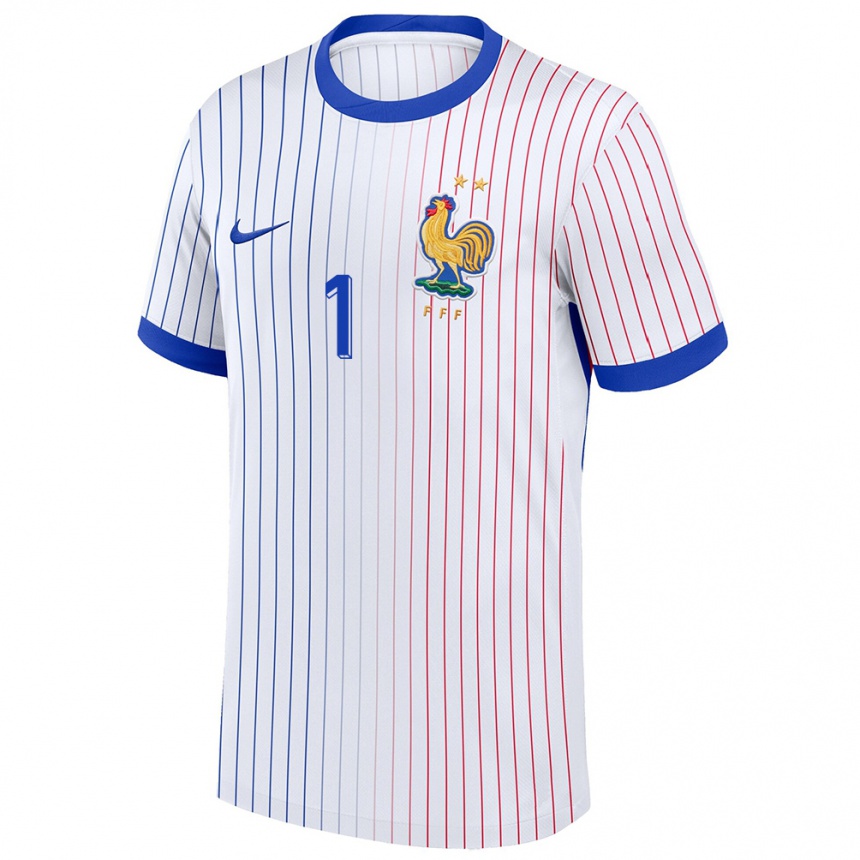 Damen Fußball Frankreich Thimothee Lo Tutala #1 Weiß Auswärtstrikot Trikot 24-26 T-Shirt Luxemburg