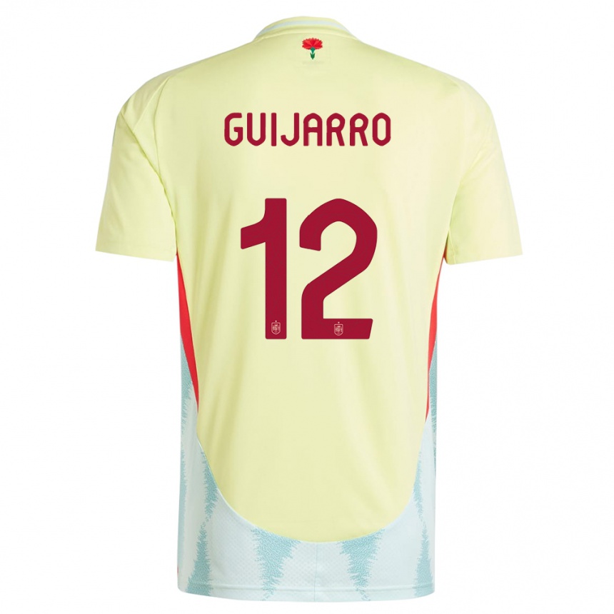 Damen Fußball Spanien Patricia Guijarro #12 Gelb Auswärtstrikot Trikot 24-26 T-Shirt Luxemburg