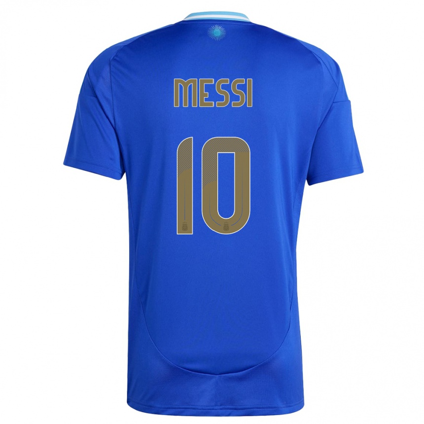 Damen Fußball Argentinien Lionel Messi #10 Blau Auswärtstrikot Trikot 24-26 T-Shirt Luxemburg