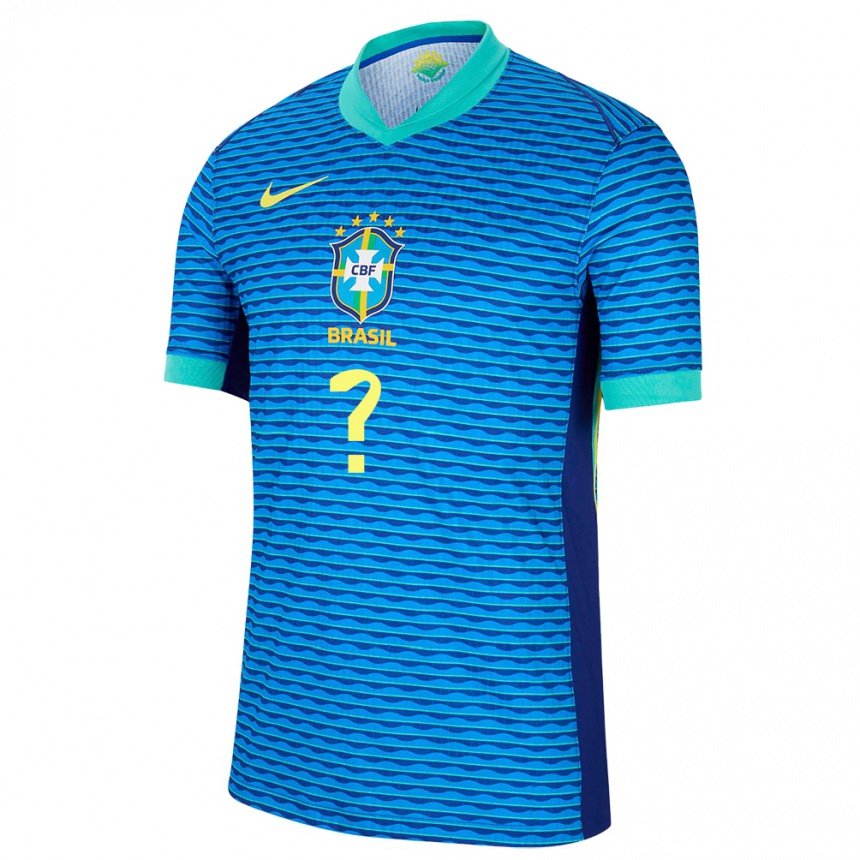 Damen Fußball Brasilien Ihren Namen #0 Blau Auswärtstrikot Trikot 24-26 T-Shirt Luxemburg